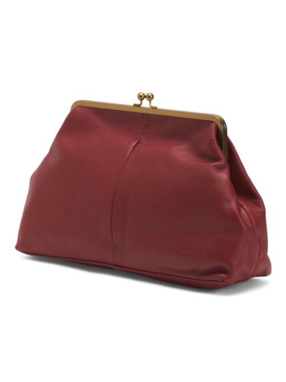 AMERICAN LEATHER CO. Leather Grace Oversized Kiss Lock Clutch - Picture 3 of 4